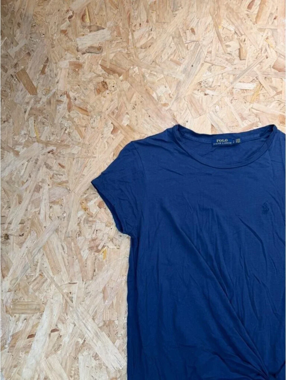 Polo Ralph Lauren Womens Dress S Blue Cotton Short Sleeve Tie Waist Knit Casual